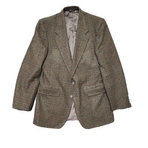 Farah Clothing Company Blazer Jacket Brown Green Multi Hounds Tooth Size 42L